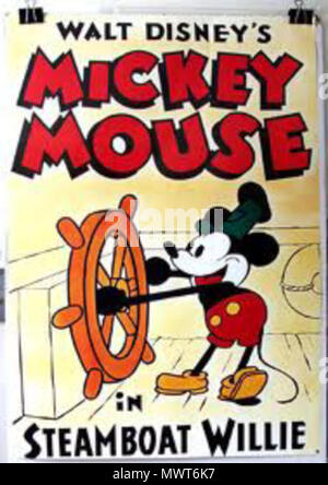 . Anglais : Poster 'Steamboat Willie' 1928 / Le Walt Disney Studio . 1928. Le Walt Disney Studio 575 Steamboat Willie1928 Banque D'Images