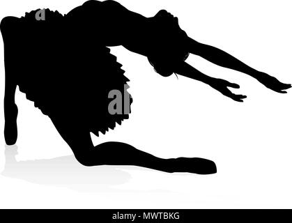 Ballet Dancer Dancing Silhouette Illustration de Vecteur
