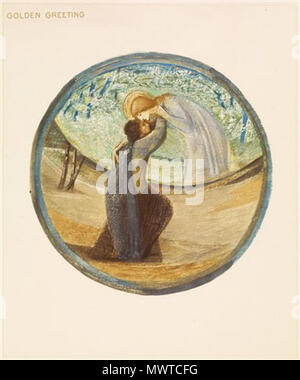 . Anglais : D'après le site web des musées de Birmingham 'Une page de l'édition en fac-similé de Burne-Jones' Fleur livre, l'un des 38 dessins reproduits à l'aquarelle par Henri Piazza et Cie, pour la Fine Art Society, Londres, en 1905.' Fleur en question est 'Golden' Accueil . 1905 596 La Fleur Livre - Message d'Or Banque D'Images