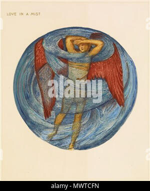 . Anglais : D'après le site web des musées de Birmingham 'Une page de l'édition en fac-similé de Burne-Jones' Fleur livre, l'un des 38 dessins reproduits à l'aquarelle par Henri Piazza et Cie, pour la Fine Art Society, Londres, en 1905.' Fleur en question est "l'amour dans un brouillard' . 1905 596 La Fleur Livre - l'amour dans un brouillard Banque D'Images