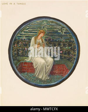 . Anglais : D'après le site web des musées de Birmingham 'Une page de l'édition en fac-similé de Burne-Jones' Fleur livre, l'un des 38 dessins reproduits à l'aquarelle par Henri Piazza et Cie, pour la Fine Art Society, Londres, en 1905.' Fleur en question est "l'amour dans un enchevêtrement' . 1905 596 La Fleur Livre - l'amour dans un enchevêtrement Banque D'Images