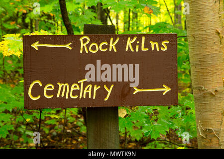 Trail sign, Hiawatha National Forest, au Michigan Banque D'Images