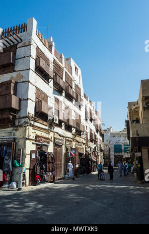 Maisons traditionnelles dans la vieille ville de Jeddah, UNESCO World Heritage Site, Arabie saoudite, Moyen Orient Banque D'Images