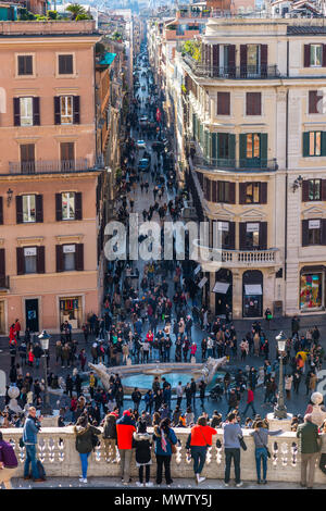 À la place d'Espagne à partir de la église de la Trinité-des-Monts, Rome, Latium, Italie, Europe Banque D'Images