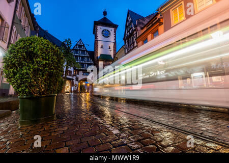 Fribourg-en-Brisgau (Allemagne) la nuit Banque D'Images