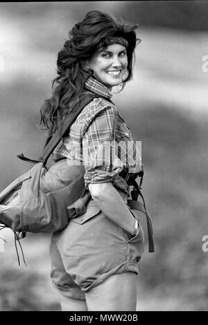 Caroline Munro sur ilkley Moor 1984 Banque D'Images