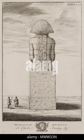 . Anglais : Richard Pococke. Une description de l'Est, et dans certains autres pays, London, W. Bowyer, MDCCXLV (1743-1745) . 1743. Richard Pococke (1704-1765) Description prêtre anglican britannique, égyptologue, écrivain voyageur, archéologue et écrivain évêque irlandais Date de naissance/décès 19 Novembre 1704 25 septembre 1765 Lieu de naissance/décès Southampton Charleville Château contrôle d'autorité : Q1291915 : VIAF 54245430 ISNI : 0000 0000 7975 5633 ULAN : 500109735 RCAC : nr91021516 GND : 11768757X WorldCat 600 La statue de Memnon - Pococke Richard - 1743 Banque D'Images