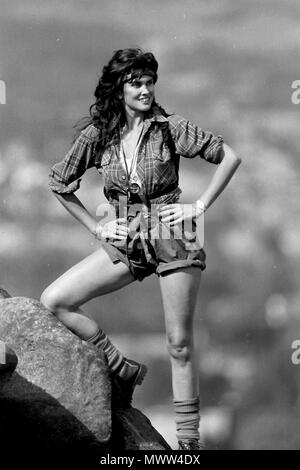 Caroline Munro sur ilkley Moor 1984 Banque D'Images