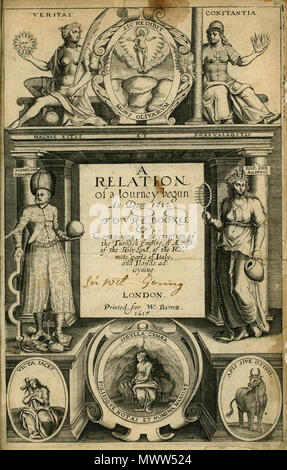 . Anglais : George Sandys. Rapport d'un voyage commencé une : Dom : 1610. Foure Bookes. Contenant une description de l'Empire turc, d'Aegypt, de la Terre Sainte, London, W. Barrett, 1615. 1615. George Sandys (1577-1644), écrivain de voyage Description français colonisateur et poète voyageur anglais, colonist et poète Date de naissance/décès 2 Mars 1577 Mars 1644 Lieu de naissance/décès Bishopthorpe Palace Boxley contrôle d'autorité : Q5544276 : VIAF 76334788 ISNI : 0000 0000 8156 0309 RCAC : n50016635 35474878 NLA : GND : 118794418 609 WorldCat page titre - George Sandys - 1615 Banque D'Images