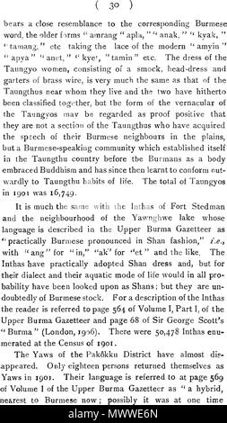 . Anglais : un texte anglais. 1910. C. C. LOWIS, I. S. 601 C : Les tribus de Birmanie - 30 Banque D'Images