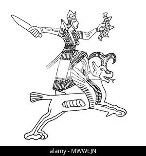 . Urartian de Dieu un bouclier découvert à Anzaf forteresses, Turquie . 1999. NewDiduaini EvgenyGenkin:l'utilisateur 442 Banque D'Images