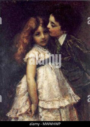 . Italiano : Tranquillo Cremona (1837-1878) "I Due cugini' . 19e siècle. Tranquillo Cremona Tranquillo cremona1 614 Banque D'Images