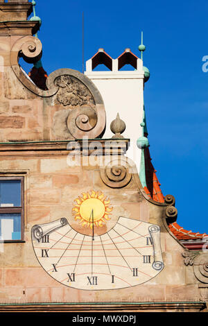Cadran solaire, Nuremberg (Nürnberg), Franconia, Bavaria, Germany, Europe Banque D'Images