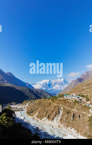 Village de Pangboche, 4000m, parc national de Sagarmatha, Site du patrimoine mondial de l'UNESCO, vallée du Khumbu, Népal, Himalaya, Asie Banque D'Images