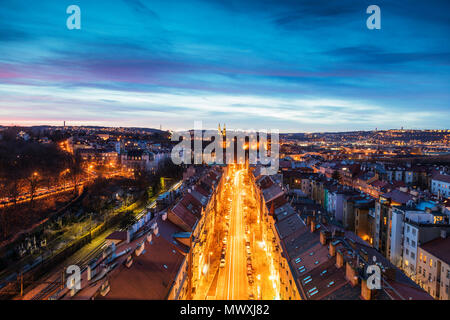 Vue du haut des toits de la chambre, Prague, République Tchèque, Europe Banque D'Images