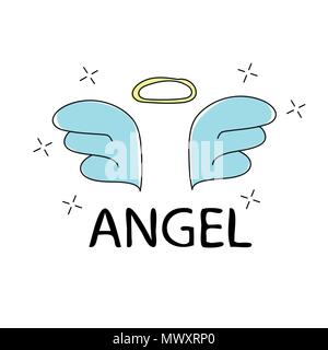 Mot d'angel vector imprimer. Pour t-shirt graphics - textiles Illustration de Vecteur