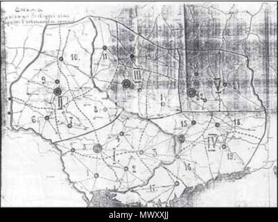 . Українська : Схема організації повстанської мережі в Україні у рр 1921-1922. 1 mars 1921. 622 réseau inconnu soulèvement en Ukraine 1921-1922 Banque D'Images