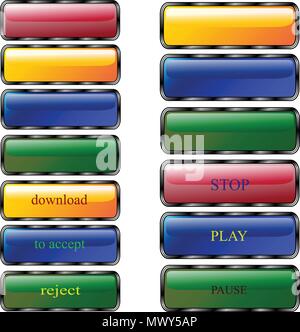 Boutons pour site web design coloré vecteur Illustration de Vecteur