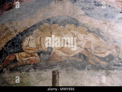 . Македонски : Фрески Црквата во "Св. Софија" во Охрид English : peintures à l'église Sainte-Sophie à Ohrid, Macédoine Русский : Фрески церкви св. София, Oхридская Македония . 11e siècle AD. 226 inconnu des fresques de l'église Sainte-Sophie d'Ohrid en 011 Banque D'Images