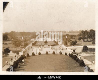 Old vintage des années 70, Victoria Memorial Hall, le monument historique de Calcutta, Victoria Memorial Hall jardin. Banque D'Images