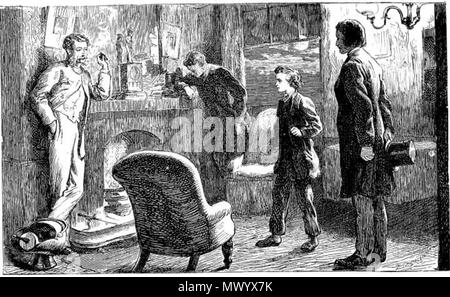 . Anglais : classe ouvrière et classe Upper-Middle Worlds Collide : Charlie Hexam et Bradley pierre tombale visiter Mortimer bois clair, Eugène Wrayburn dans leurs chambres . 17 novembre 2010, 12:05:21. Marcus Stone 213 formant les vertus domestiques Banque D'Images