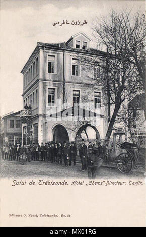 . Anglais : Carte postale de l'hôtel Chems, Trébizonde (Trabzon, Turquie). Doté d''Fevfik administrateur. 15 juin 2014, 12:15:34. Osman Nuri 285 Hôtel Chems, Trébizonde Banque D'Images