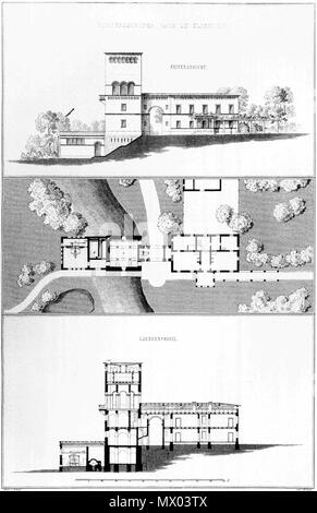 . Berlin, Schloss Klein Glienicke Gärtner- Maschinenenhaus und Architekt : Ludwig Persius 1836/38 . 1842 Gaertnerhaus 233 und Maschinenhaus AA Glienicke Banque D'Images