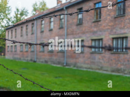 Auschwitz, Pologne - le camp d'extermination les plus mortelles plus pendant l'holocauste, et encore aujourd'hui une expérience inoubliable pour chaque visiteur Banque D'Images