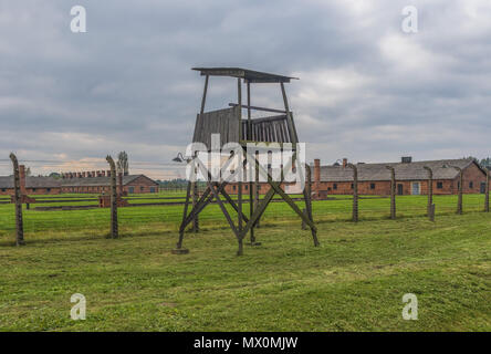 Auschwitz, Pologne - le camp d'extermination les plus mortelles plus pendant l'holocauste, et encore aujourd'hui une expérience inoubliable pour chaque visiteur Banque D'Images