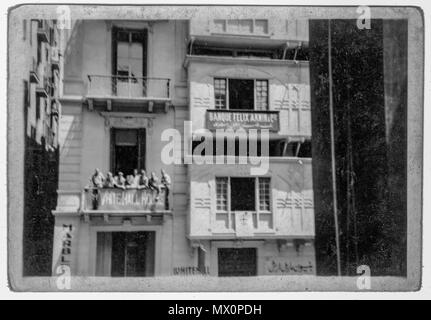 World War 2, Hôtel à Alexandrie en Égypte où les troupes de l'Artillerie royale séjournaient 1940 Banque D'Images