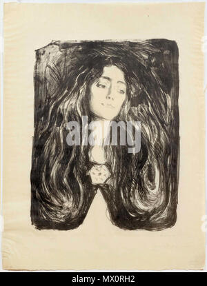 . English : Lithographie à la craie de 60 x 46 cm. 1er janvier 1903. Edvard Munch (1863-1944) 180 - Edvard Munch la broche. Eva Mudocci - 1903 Banque D'Images
