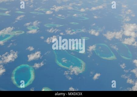 Îles de Maldives de la sky, République des Maldives Banque D'Images