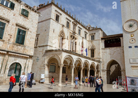 Palais Sponza, dans la vieille ville de Dubrovnik, Croatie. Banque D'Images