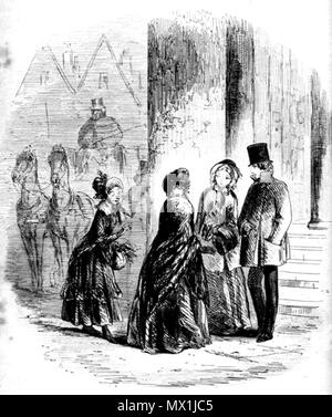 . Anglais : La vieille dame Phiz (Hablot K. Browne) Gravure 1853 4 1/8 x 4 1/8 pouces sur une page de 8 7/16" x 5" face à la page 23, la fin du troisième chapitre de la Dickens Bleak House . 6 février 2012, 15:13:25. Hablot Knight Browne (Phiz) 420 Miss Flite Banque D'Images