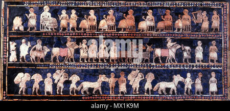 . 'Peace' de la norme d'Ur . circa 2500 a. C.. Norme 573 inconnu d'Ur - côté de la paix Banque D'Images