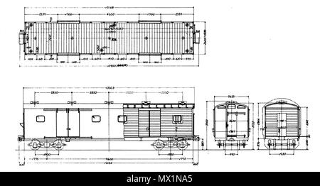 . 形貨車 日本国有鉄道ワキ1日本語 :（）の形式図 タイプ4 English : Type de la classe de dessin JNR Waki1 fourgon (type4) . 6 avril 2012. 日本国有鉄道 317 JNR-waki1d-TD Banque D'Images
