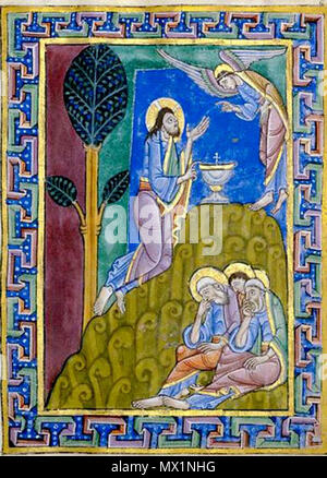 . Deutsch : Albani-Psalter : Christus dans Getsemane . circa 1130. Inconnu 32 Albani-Psalter Getsemane Banque D'Images