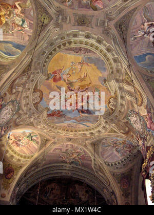 . Maria Taferl Wallfahrtskirche, en Basse-Autriche, fresques d'Antonio Beduzzi (1714-1718) : l'Ascension de Joseph au ciel ce média montre le monument protégé avec le numéro 54927 en Autriche. (Communes, de) . 23 juin 2006. Georges Jansoone Permission = propre photo 398 Maria Taferl.Wallfahrtsbasilika03 Banque D'Images