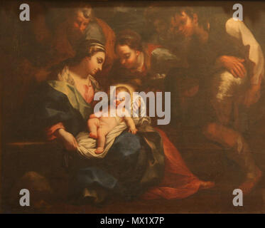 . Français : l'Adoration des bergers anglais : l'Adoration des bergers . English : Tableau de Pierre Parrocel (1670-1739) représentant l'Adoration des bergers dans la chapelle Sainte Cécile de la collégiale Sainte-Marthe de Tarascon. . 25 juillet 2012. 469 Rvalette Parrocel-Adoration des bergers Banque D'Images