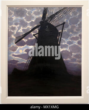 . Nederlands : Molen bij avond . Anglais : peintures de Piet Mondrian dans le Gemeentemuseum Den Haag, ou vu au cours de l'exposition sur 2017 . 1917 ; 2017-03-14 13:24:10. Sailko 484 Piet Mondrian, Mulino di sera, 1917 ca Banque D'Images