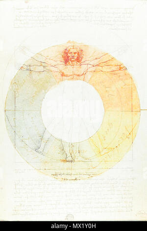 . Anglais : Leonardo da Vinci's Homme de Vitruve avec lavis Couleur de Goethe à l'aide d'une couche de l'écran dans Adobe Photoshop. Les couches de l'écran peut être utile dans la conception graphique et à la création d'expositions multiples dans la photographie. 25 mars 2017, 19:30:03. Da Vinci et Goethe 151 Da Vinci et Goethe Banque D'Images