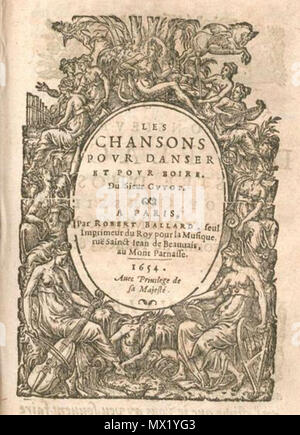 . English : Page de titre des chansons de cl. Guyot (Paris, 1654). 1654. Guyot, cl. Guyot 1654 261 Banque D'Images