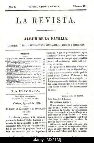 . Español : Prensa Venezolana del siglo XIX : La Revista 1872 . 1872. La Revista 355 Inconnu 000 1872 Banque D'Images