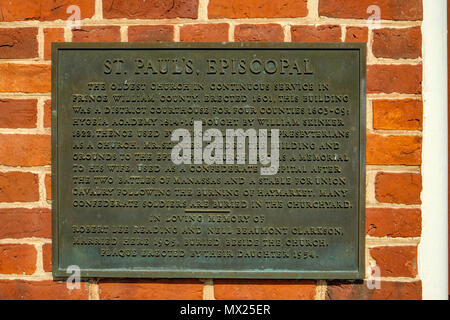 Église Saint Pauls, 6750 Fayette Street, Haymarket, Virginia Banque D'Images