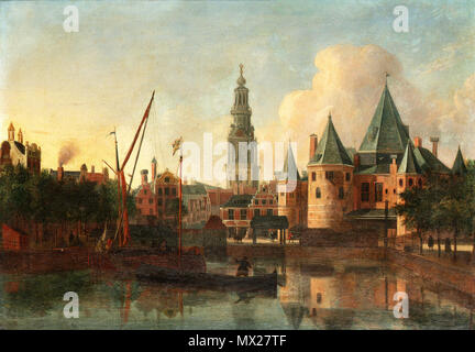 . Anglais : vue sur le Sint-Antoniuswaag (Waag) sur le canal - porte la signature 'Gerrit Berck Hyde f' (sur le bateau au milieu) . 2 octobre 2013, 20:27:16. Gerrit Adriaensz. Berckheyde Haarlem (1638-1698) 598 La Nieuwemarkt, Amsterdam, du Geldersekade avec la tour de la Gerrit Adriaensz-au-delà de Zuiderkerk. Berckheyde Haarlem (1638-1698) Banque D'Images