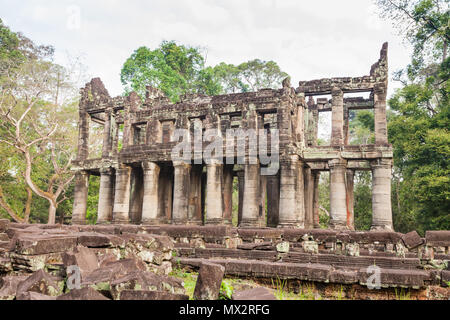 SIEM REAP - janvier 03, 2015 : ruines historiques de Preah Khan temple à Angkor, près de 03 janvier, 2015 à Siem Reap, Cambodge. Banque D'Images