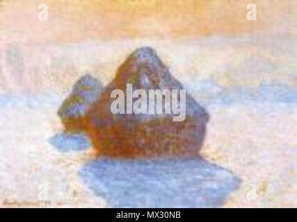 . Anglais : les meules. (Effets de neige ; la lumière du soleil.) par Claude Monet, 1890-1891. Huile sur toile. 9 octobre 2007 (date d'origine). Claude Monet 41277 Etretat Effet gel blanc Banque D'Images