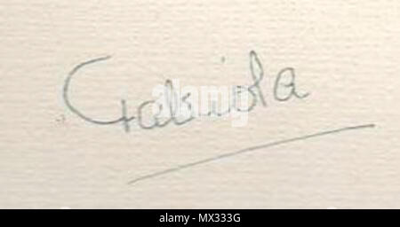 . Anglais : 1972 Signature de l'imprimeur de la Reine Fabiola de Belgique . 5 juin 2015. La Reine Fabiola de Belgique . 131972 signature d'Imprimeur de la Reine Fabiola de Belgique Banque D'Images