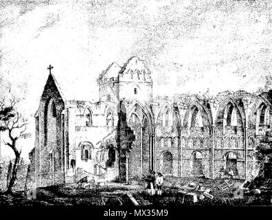 . Ruines de l'abbaye de Saint-Sauveur-le-Vicomte, côté Nord . 1825. Ce fichier n'est pas informations sur l'auteur. 23 Abbaye-StSauveur-Nord Banque D'Images