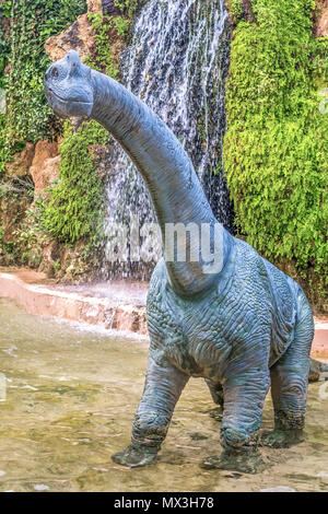 Dinosaure dans Parc Genoves, Cadix, Andalousie, Espagne Banque D'Images